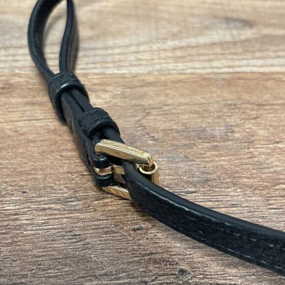 Michael Kors Black Ginny Pebbled Leather Chain Rectangular Crossbody Bag - Picture 4 of 6